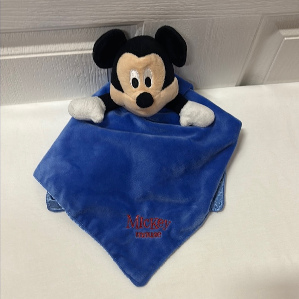 Disney Mickey Mouse Plush Blue Blanket 14” Lovey
